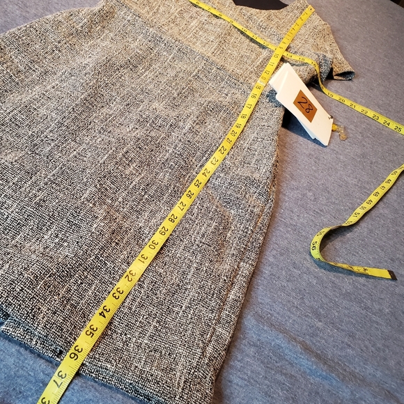 Banana Republic Tweed Short Sleeves Pullover Side Zip Gray Dress Size 4 - Picture 8 of 8